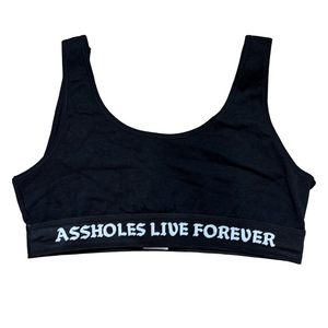 ALF - Assholes Live Forever Black Sports Bra Size Large NWOT